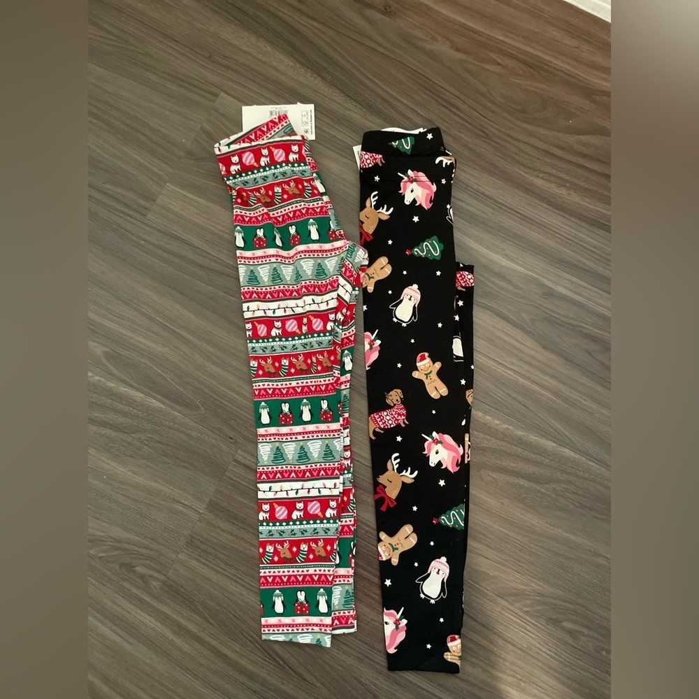 Holiday Time girls Legging bundle - Festive Patterns size XS 4/5
